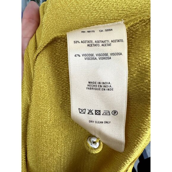 Maeve by Anthropologie Verdet Gold Swing Mini Dress 60s Boho Style size Small - Picture 8 of 8